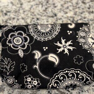 Thirty-One Black White Paisley Zip Pouch Cosmetic Bag